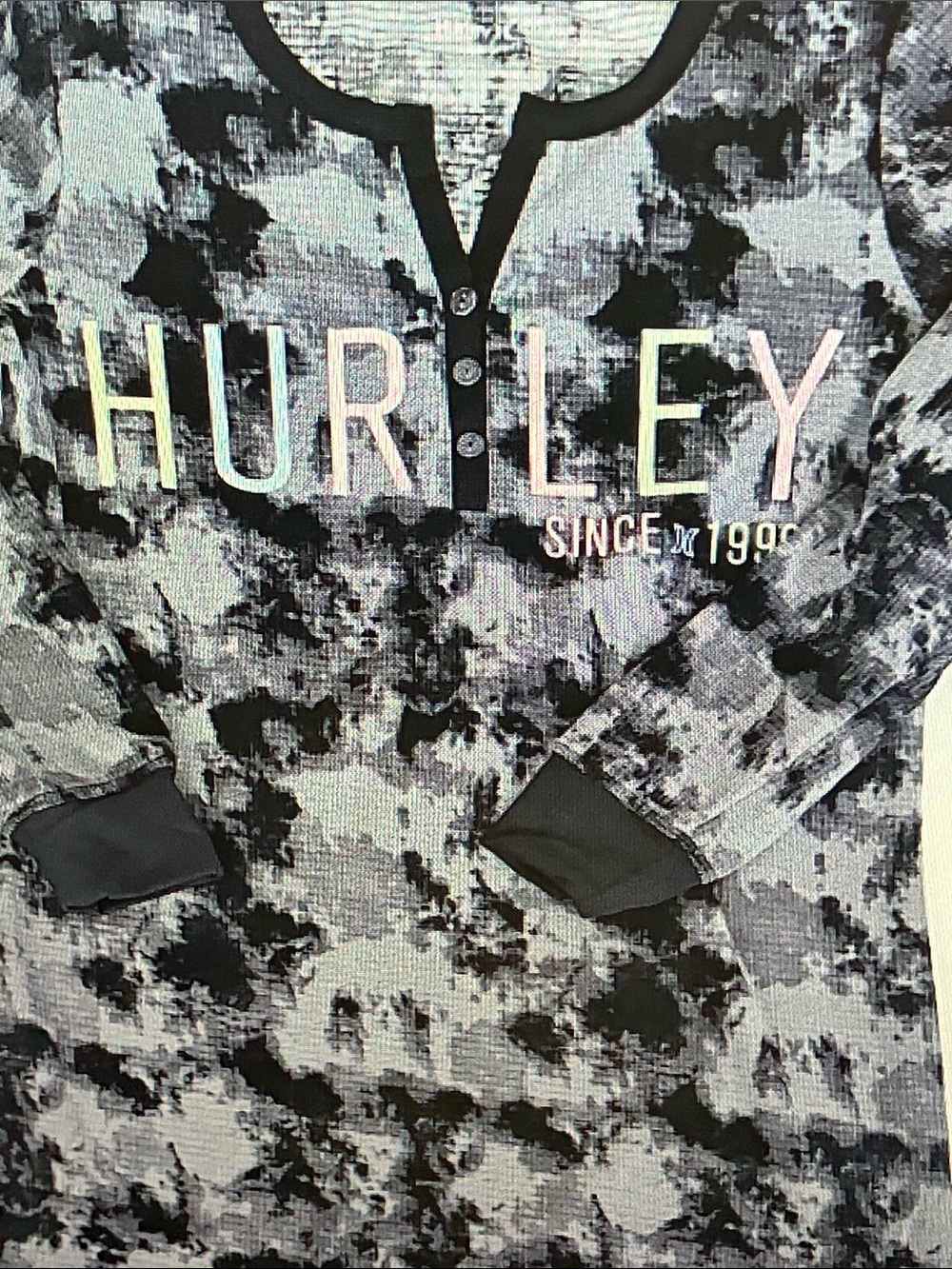 Hurley Gray and Black Logo Shirt